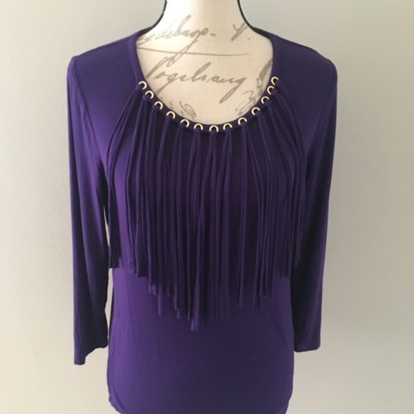 Michael Kors Purple Long Sleeved Top Size S - Picture 1 of 7